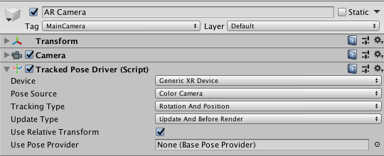 Tracked Pose Driver Tracked Pose Driver